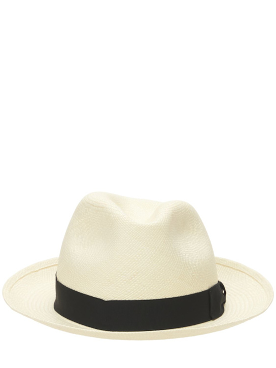 Borsalino: Federico 6cm brim straw Panama hat - men_0 | Luisa Via Roma