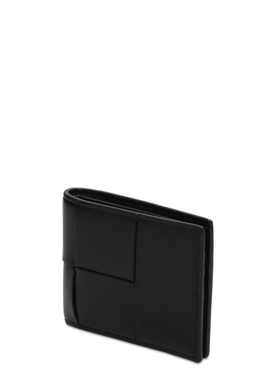 Bottega Veneta: Cassette leather bi-fold wallet - Black - men_1 | Luisa Via Roma