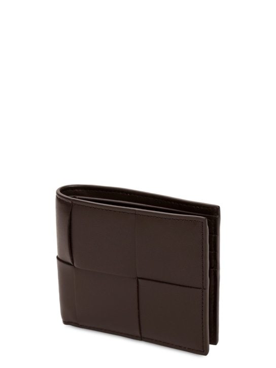 Bottega Veneta: Cassette leather bi-fold wallet - Fondente - men_1 | Luisa Via Roma