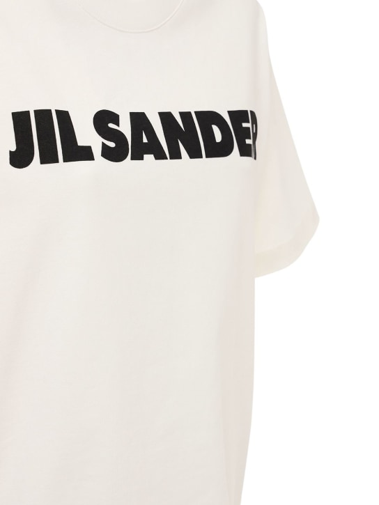 Jil Sander: Logo printed heavy cotton jersey t-shirt - women_1 | Luisa Via Roma