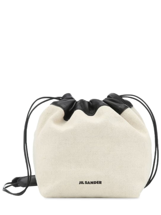 Jil Sander: Small linen & cotton crossbody bag - women_0 | Luisa Via Roma