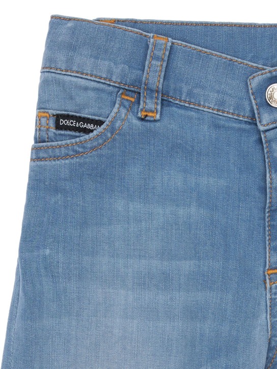 Dolce&Gabbana: ストレッチコットンデニムショートパンツ - デニム - kids-boys_1 | Luisa Via Roma