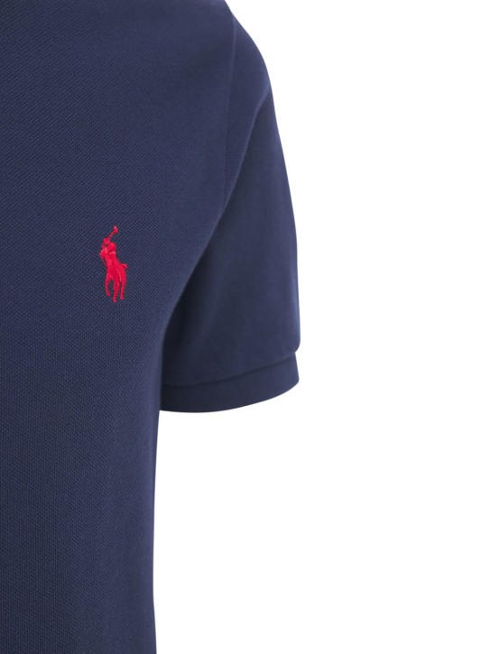 Polo Ralph Lauren: Cotton piquet polo shirt - Navy - men_1 | Luisa Via Roma