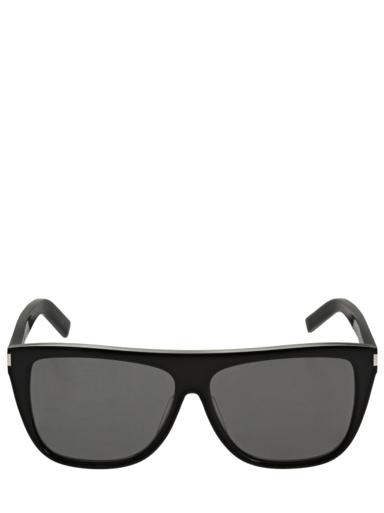 Saint Laurent: SL 1 acetate mask sunglasses - Black/Smoke - men_0 | Luisa Via Roma
