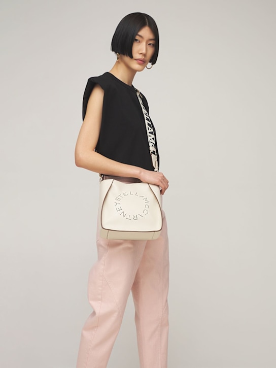 Stella McCartney: Tiny Eco shiny dotted chamois bag - women_1 | Luisa Via Roma