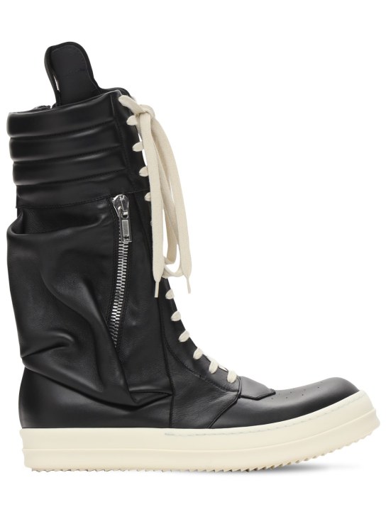 Cargobasket leather high sneakers - Rick Owens - Men | Luisaviaroma