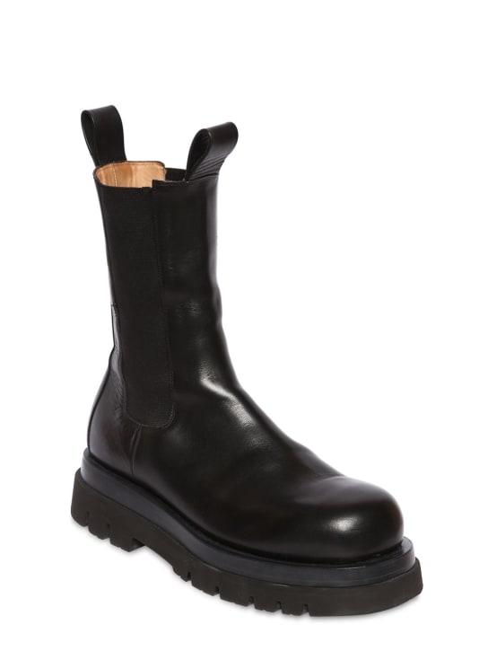 Bottega Veneta: Lug high leather Chelsea boots - Black - men_1 | Luisa Via Roma