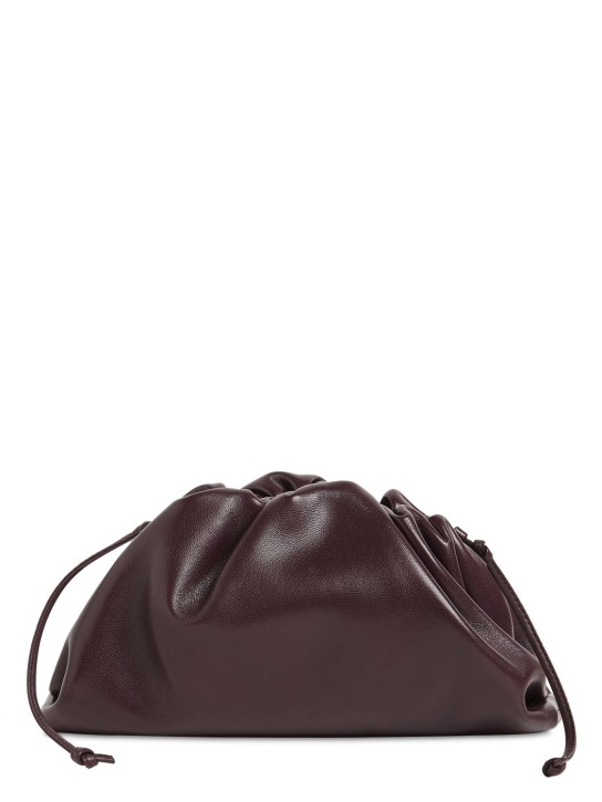 Bottega Veneta: Mini Pouch smooth leather clutch - Grape - women_0 | Luisa Via Roma