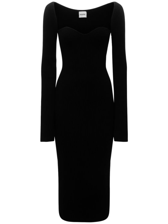Khaite: Beth stretch viscose bustier midi dress - Black - women_0 | Luisa Via Roma