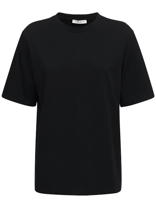 The Row: Chiara cotton jersey t-shirt - Black - women_0 | Luisa Via Roma