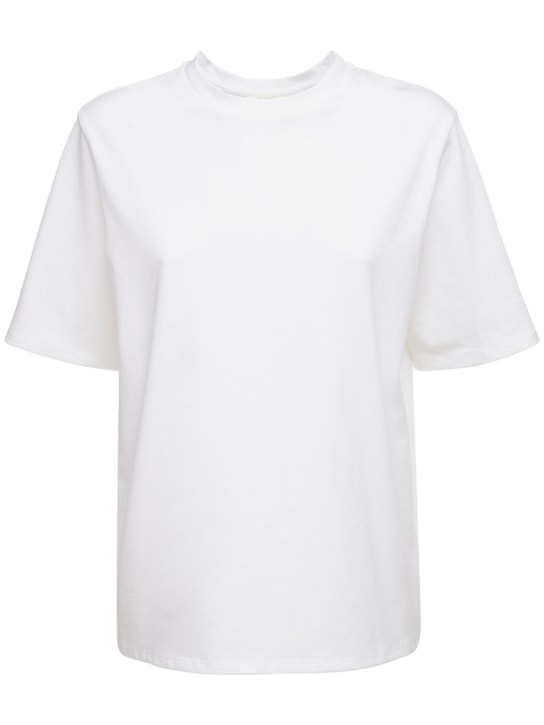 The Row: Camiseta de jersey de algodón - Blanco - women_0 | Luisa Via Roma