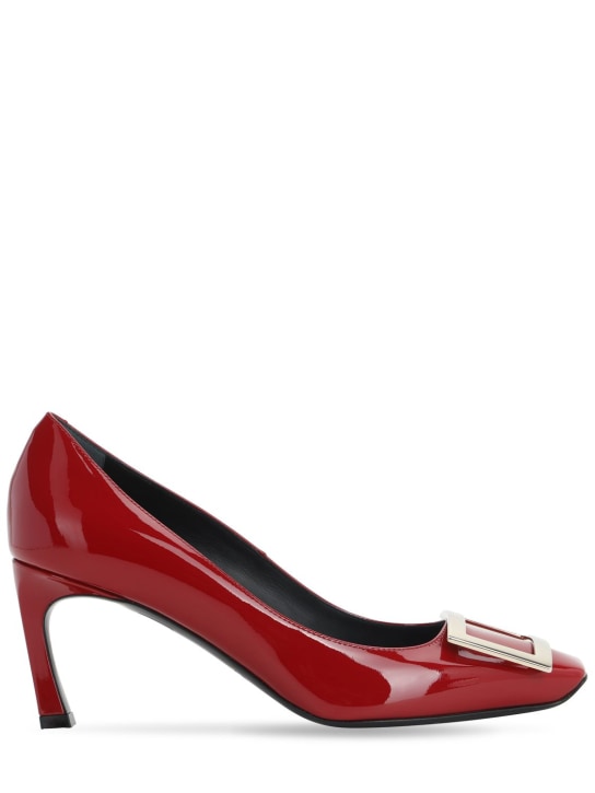 Roger Vivier: Zapatos de tacón Trompette de charol 70mm - Rojo Oscuro - women_0 | Luisa Via Roma