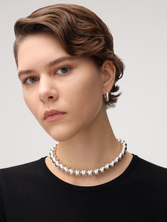 Jil Sander: Sphere collar necklace - Gümüş - women_1 | Luisa Via Roma