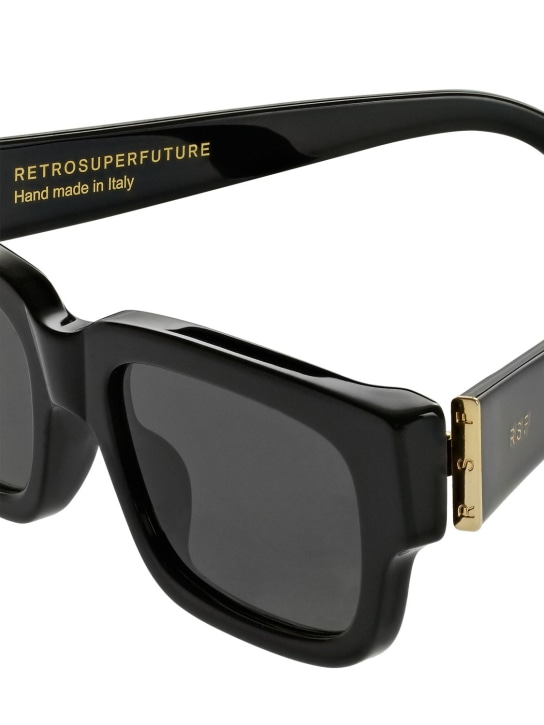 Retrosuperfuture: Roma Black squared acetate sunglasses - Black - women_1 | Luisa Via Roma