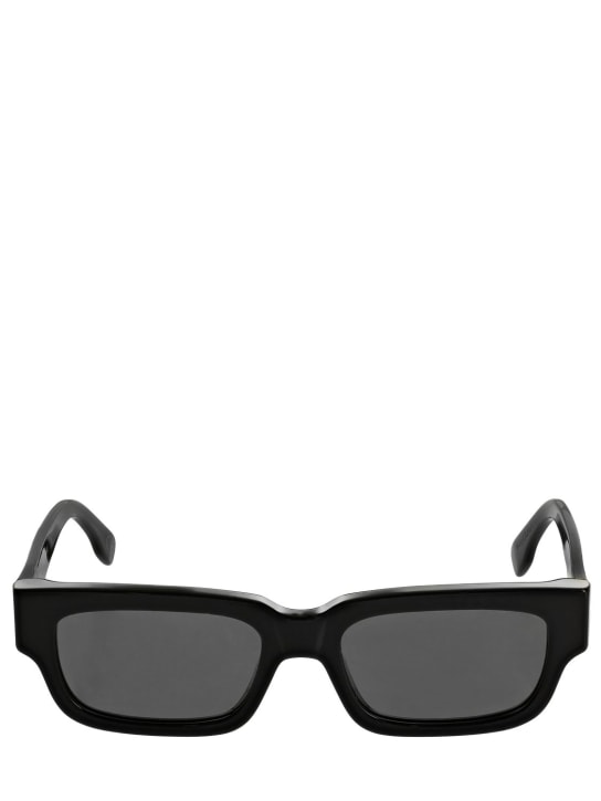 Retrosuperfuture: Roma Black squared acetate sunglasses - Black - men_0 | Luisa Via Roma