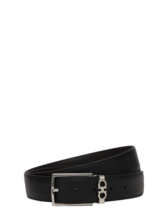 Ferragamo: 3.5cm Reversible leather belt - men_0 | Luisa Via Roma