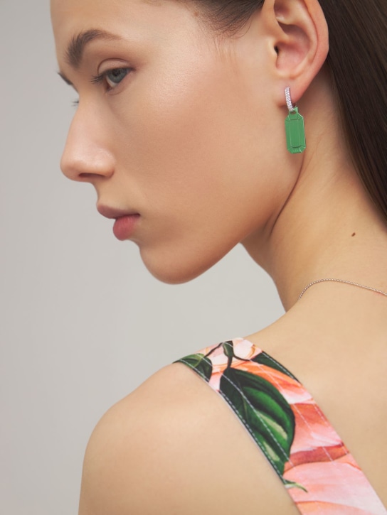 EÉRA: Tokyo 18kt gold & diamond mono earring - Green - women_1 | Luisa Via Roma