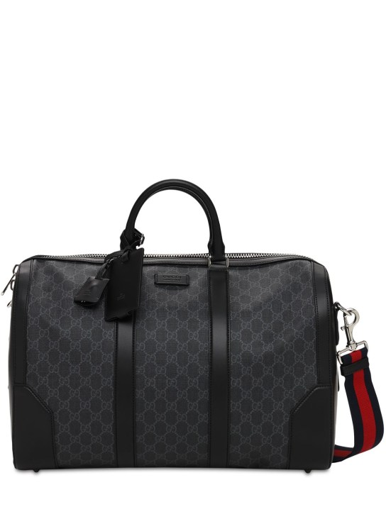 Gucci: GG Supreme coated canvas carry-on bag - Black - men_0 | Luisa Via Roma