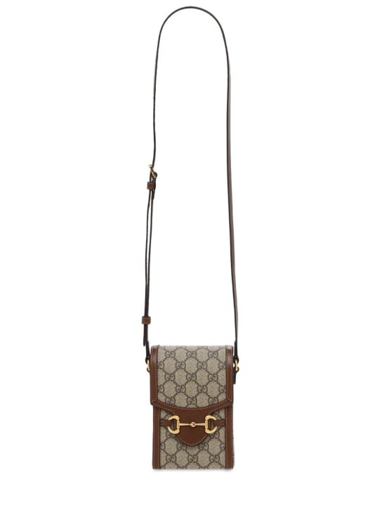 Gucci: Mini Gucci Horsebit 1955 bag - Brown - men_1 | Luisa Via Roma