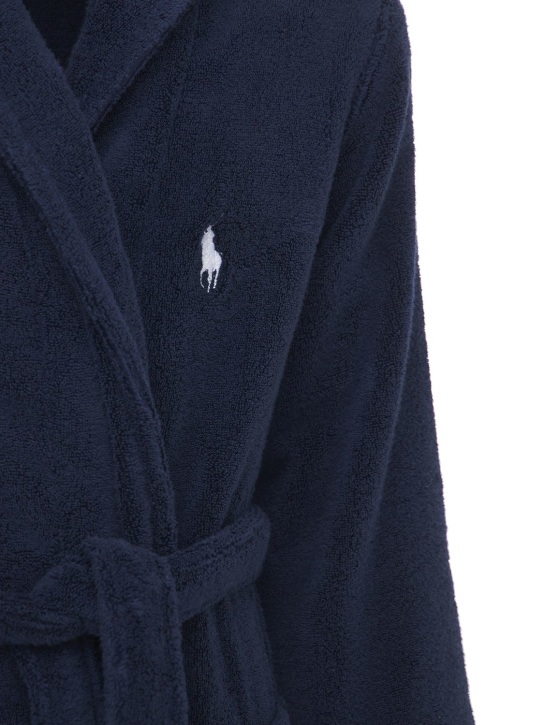 Polo Ralph Lauren: Soft cotton terrycloth bathrobe - Cruise Navy - ecraft_1 | Luisa Via Roma