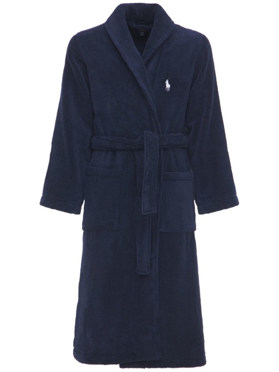Polo Ralph Lauren: Soft cotton terrycloth bathrobe - Cruise Navy - ecraft_0 | Luisa Via Roma