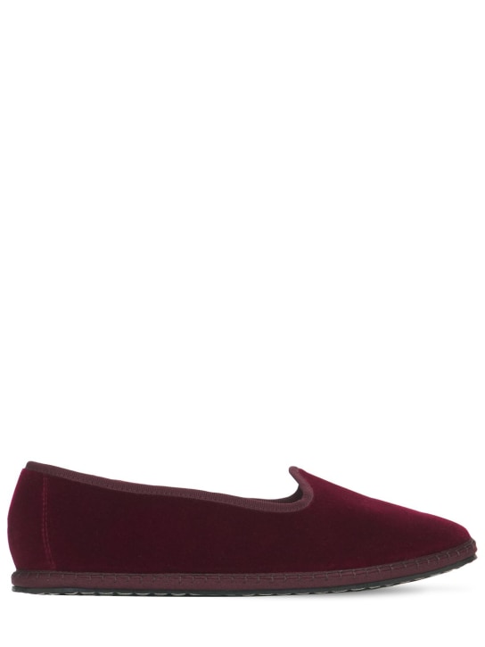 Vibi Venezia: 10mm Bordeaux velvet slippers - Bordeaux - women_0 | Luisa Via Roma