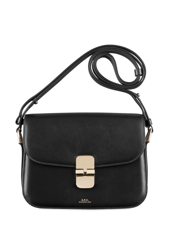 A.P.C.: Small Grace leather shoulder bag - Black - women_0 | Luisa Via Roma