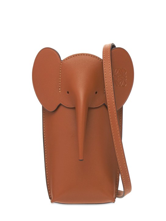Loewe: Elephant leather phone holder - women_0 | Luisa Via Roma