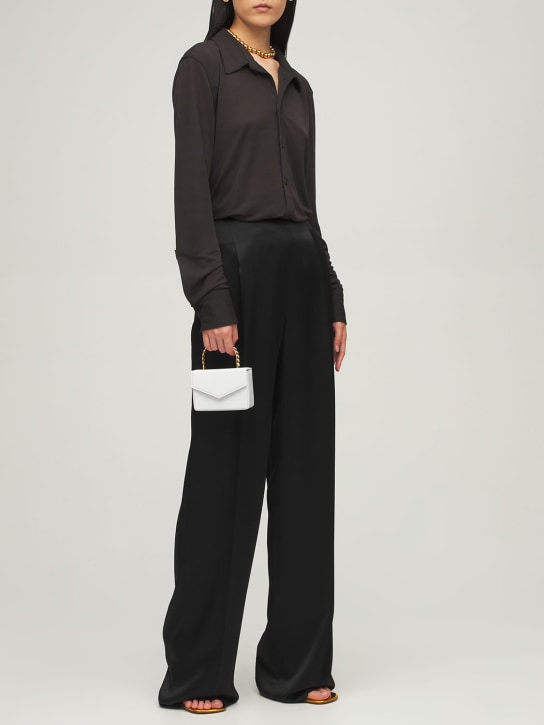 Amina Muaddi: Superamini Pernille leather bag - White - women_1 | Luisa Via Roma