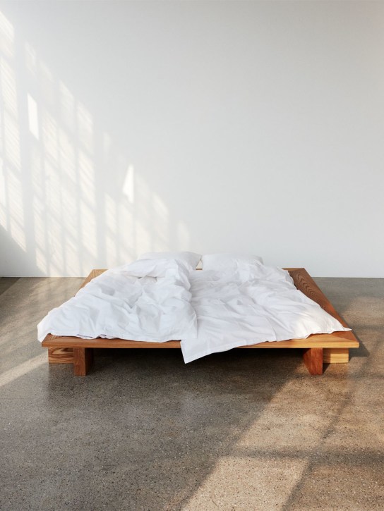 Tekla: Cotton percale flat bedsheet - White - ecraft_1 | Luisa Via Roma