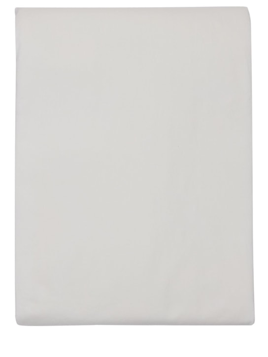 Tekla: Cotton percale flat bedsheet - White - ecraft_0 | Luisa Via Roma