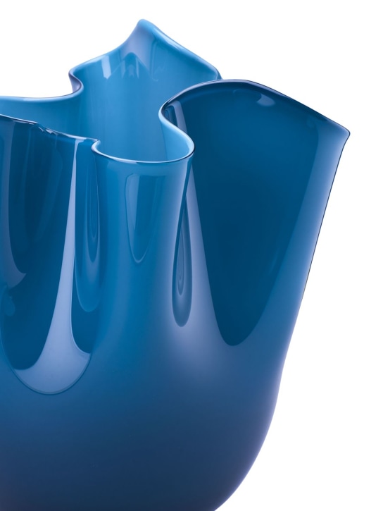 Venini: Vase moyen bicolore Fazzoletto - Horizon/Aquamar - ecraft_1 | Luisa Via Roma