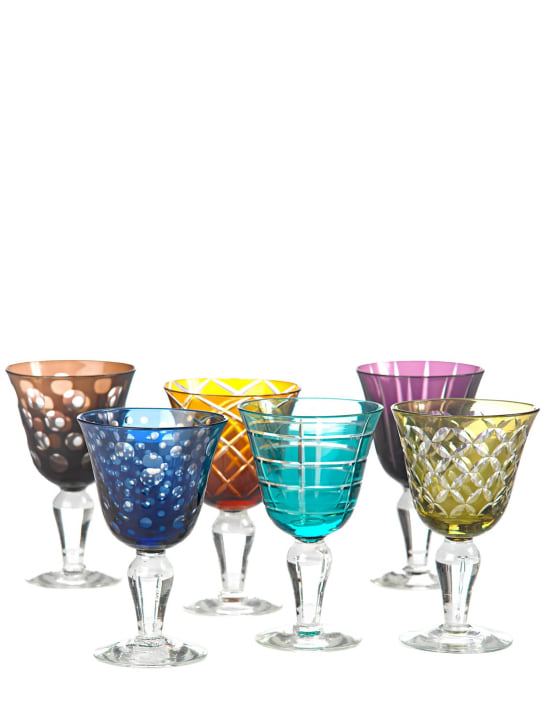 Polspotten: Set di 6 bicchieri da vino multicolor - Multicolore - ecraft_0 | Luisa Via Roma