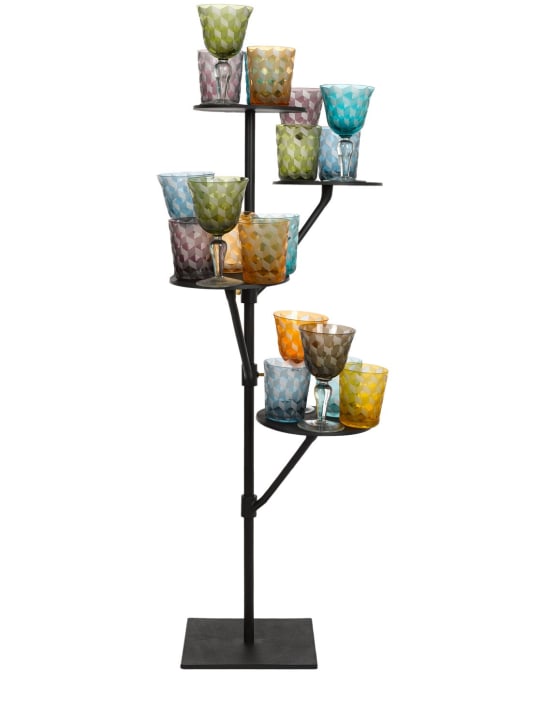 Polspotten: Set of 6 cutting multicolor wine glasses - Multicolor - ecraft_2 | Luisa Via Roma