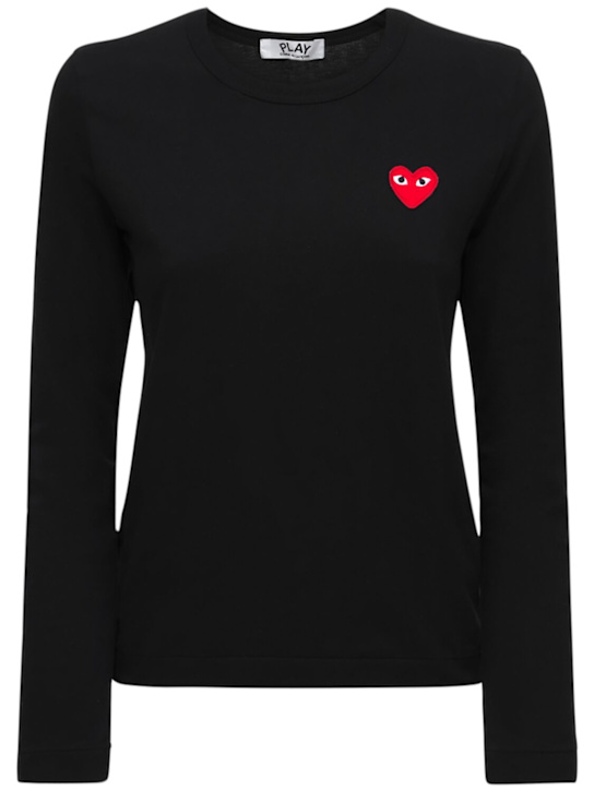 Comme des Garçons Play: コットンジャージーTシャツ - women_0 | Luisa Via Roma