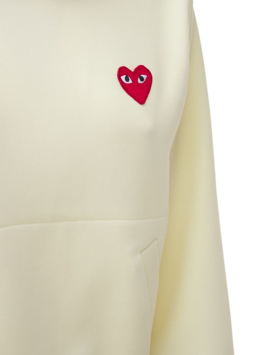 Comme des Garçons Play: Logo jersey hooded sweatshirt - women_1 | Luisa Via Roma