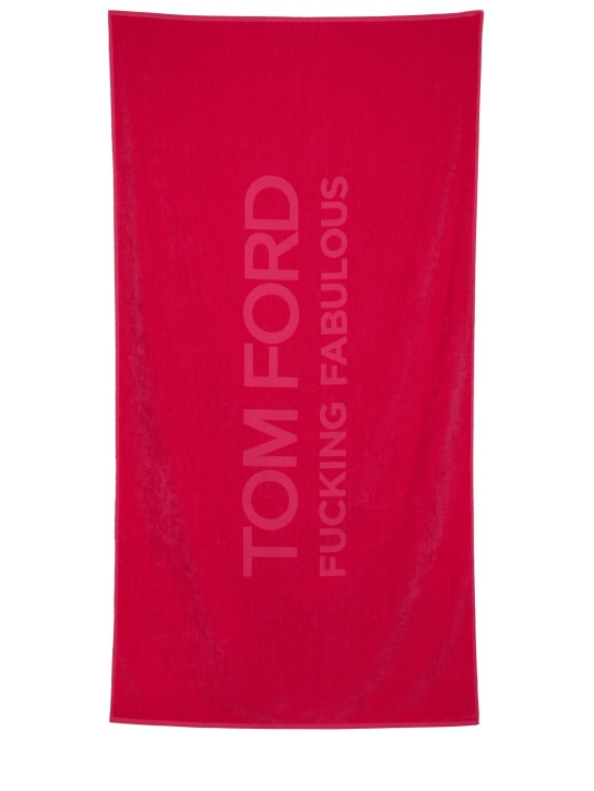 Tom Ford: Serviette de plage en coton Fabulous - Rose Fluo - ecraft_0 | Luisa Via Roma