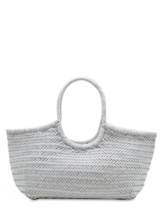 Dragon Diffusion: Big Nantucket woven leather basket bag - White - women_0 | Luisa Via Roma