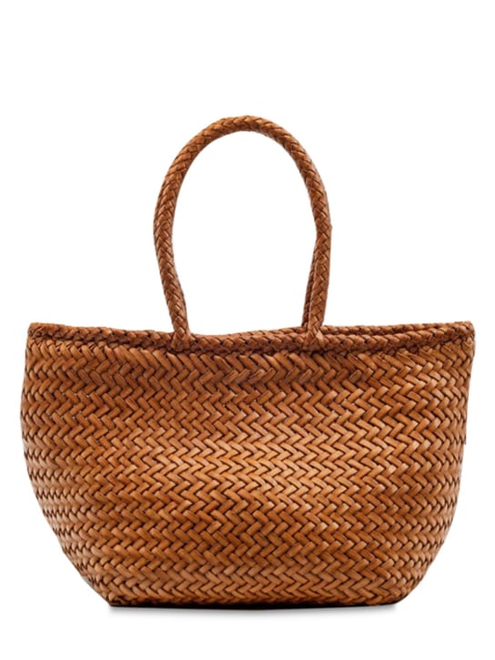 Dragon Diffusion: Grace Small woven leather basket bag - British Tan - women_0 | Luisa Via Roma