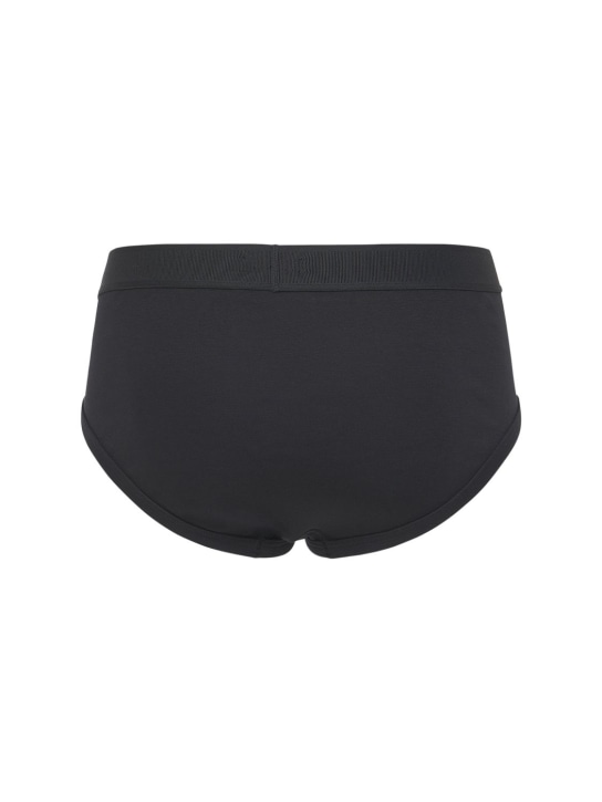 Tom Ford: Pack of 2 logo stretch cotton briefs - Black - men_5 | Luisa Via Roma