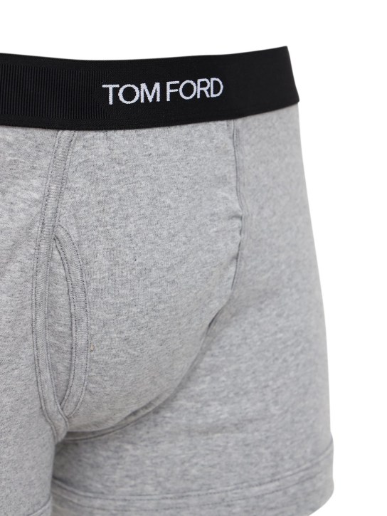 Tom Ford: Pack of 2 logo cotton boxer briefs - Grey - men_3 | Luisa Via Roma