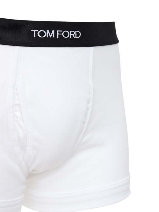 Tom Ford: Pack of 2 logo cotton boxer briefs - White - men_3 | Luisa Via Roma