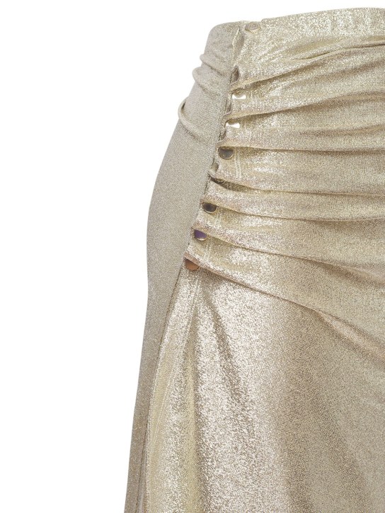 Rabanne: Asymmetric stretch jersey lurex skirt - Silver/Gold - women_1 | Luisa Via Roma
