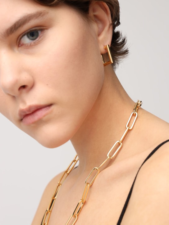 Federica Tosi: Helena squared hoop earrings - women_1 | Luisa Via Roma