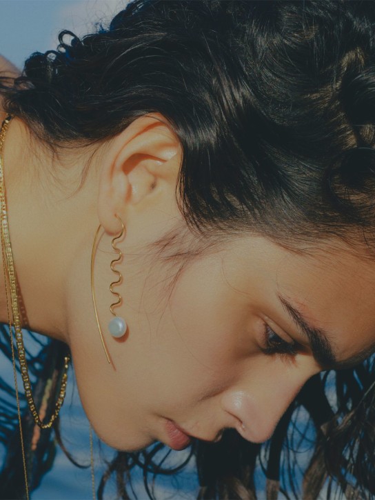 Maria Black: Agosto pearl mono earring - Gold/Pearl - women_1 | Luisa Via Roma