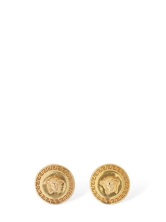Versace: Medusa small stud earrings - Gold - women_0 | Luisa Via Roma