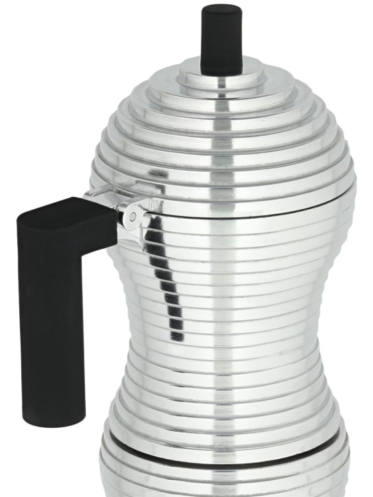 Alessi: Pulcina XS espresso coffee maker - Silver/Black - ecraft_3 | Luisa Via Roma