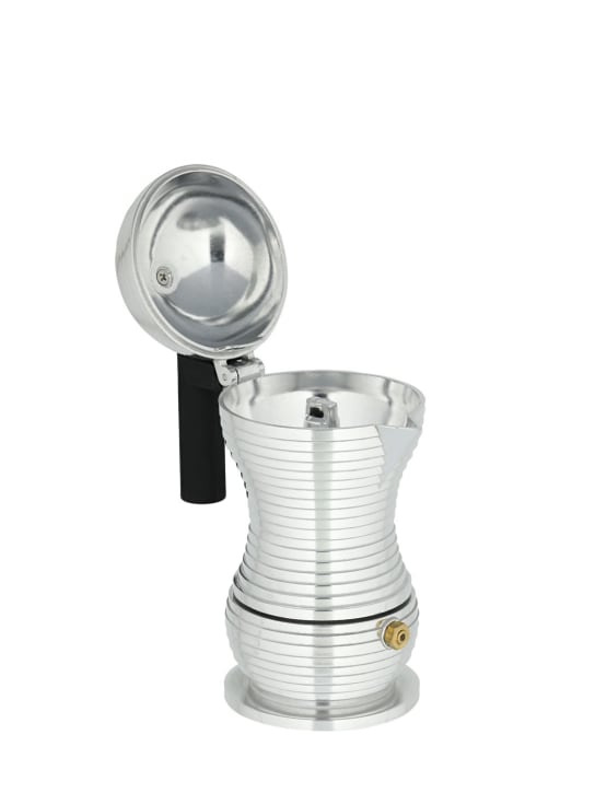 Alessi: Pulcina XS espresso coffee maker - Silver/Black - ecraft_4 | Luisa Via Roma