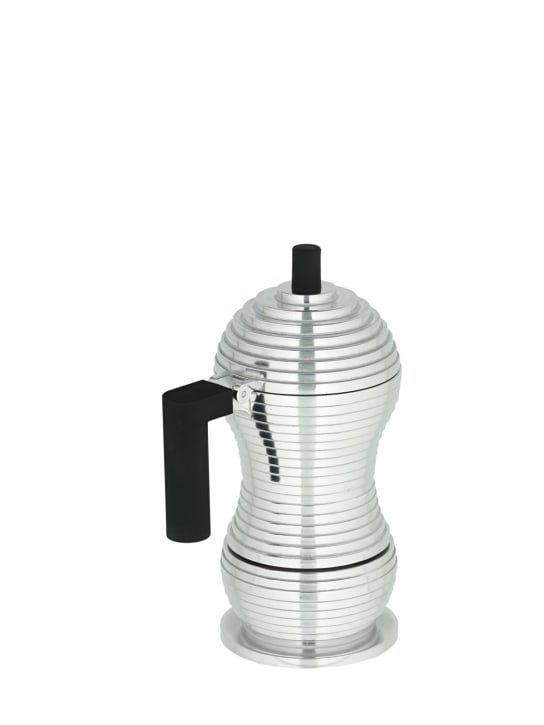 Alessi: Pulcina XS espresso coffee maker - Silver/Black - ecraft_2 | Luisa Via Roma