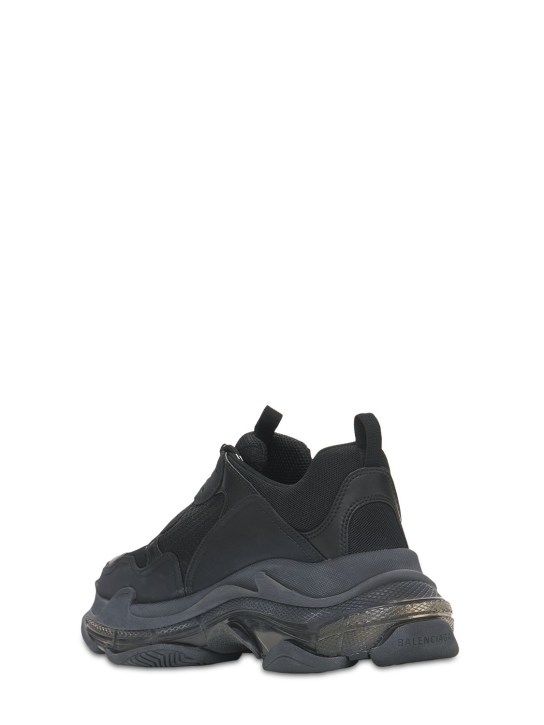 Balenciaga: Triple S Clear Sole运动鞋 - 黑色 - men_3 | Luisa Via Roma